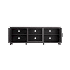 Black 70.08" TV Stand with Doors & Open Compartments for TVs Up to 60"
