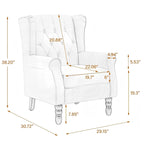 Set of 2 PU Leather Button Tufted Accent Chair