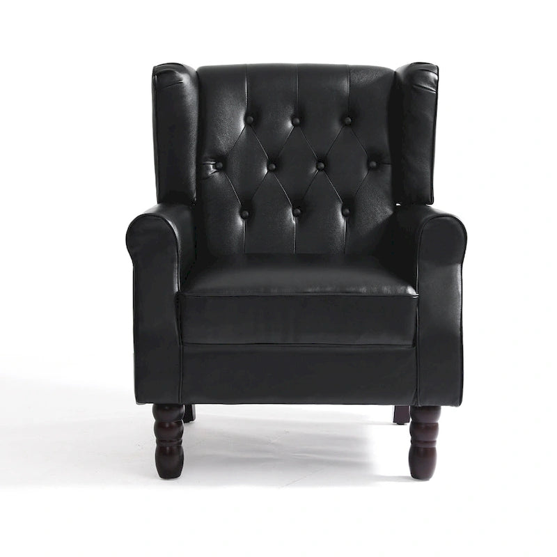 Set of 2 PU Leather Button Tufted Accent Chair