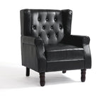 Set of 2 PU Leather Button Tufted Accent Chair