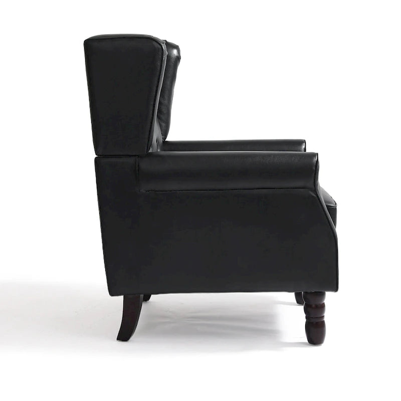 Set of 2 PU Leather Button Tufted Accent Chair