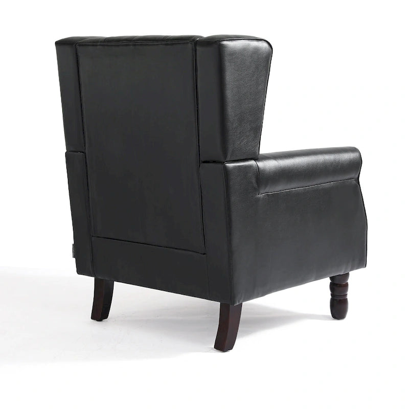 Set of 2 PU Leather Button Tufted Accent Chair