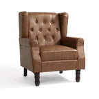 Set of 2 PU Leather Button Tufted Accent Chair