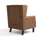 Set of 2 PU Leather Button Tufted Accent Chair