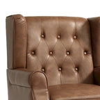 Set of 2 PU Leather Button Tufted Accent Chair
