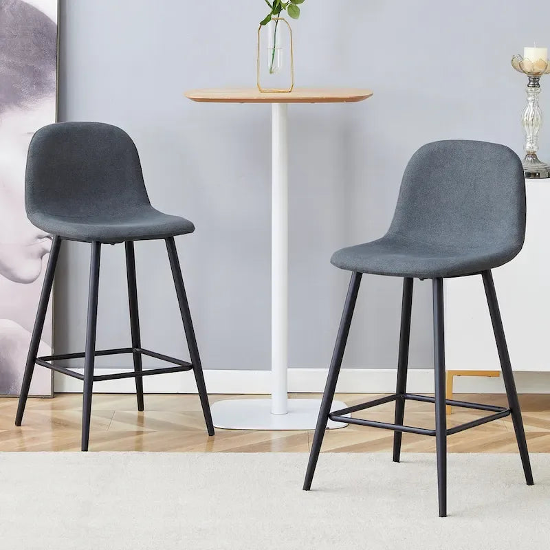 Industrial Bar Height Stools with Back, Counter Height Bar Chairs, with Metal Legs & Soft Backrest Easy to Assemble