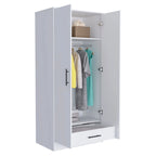 19.7  Double-door Armoire with Two Shelves and One Drawer for Bedroom