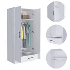 19.7  Double-door Armoire with Two Shelves and One Drawer for Bedroom
