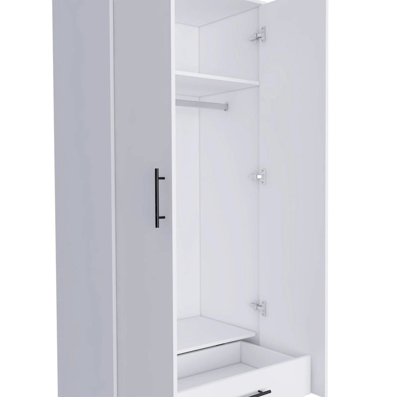 19.7  Double-door Armoire with Two Shelves and One Drawer for Bedroom