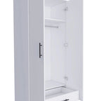 19.7  Double-door Armoire with Two Shelves and One Drawer for Bedroom