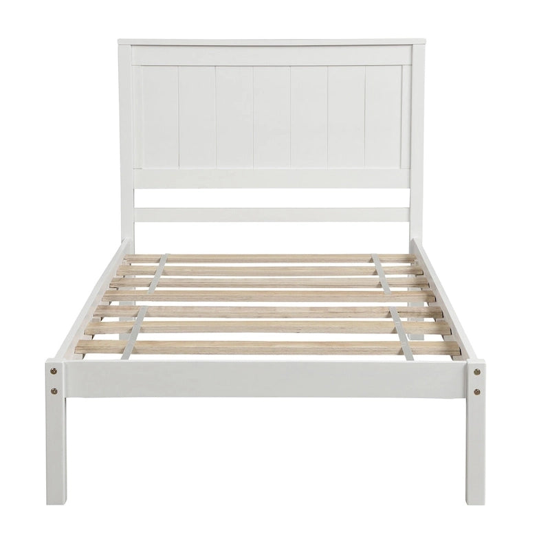 Platform Bed Frame with Headboard, Wood Slat Support
