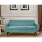 Linen-Look Upholstered Tufted Mid-century Sofa