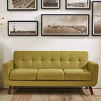 Linen-Look Upholstered Tufted Mid-century Sofa