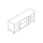 Brighton 60 In. Wire Management Media Cabinet Console for TVs Up to 56"