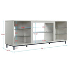 Brighton 60 In. Wire Management Media Cabinet Console for TVs Up to 56"