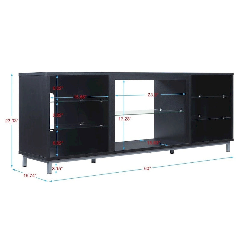 Brighton 60 In. Wire Management Media Cabinet Console for TVs Up to 56"