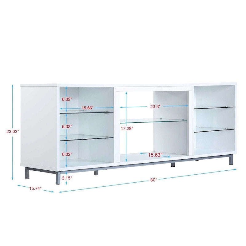 Brighton 60 In. Wire Management Media Cabinet Console for TVs Up to 56"
