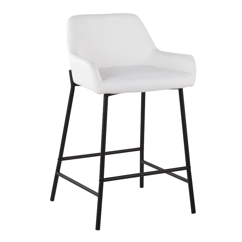 Galotti Black Fixed-Height Upholstered Counter Stool - Set of 2