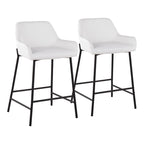Black Fixed-Height Upholstered Counter Stool - Set of 2