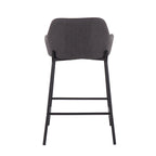 Black Fixed-Height Upholstered Counter Stool - Set of 2
