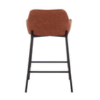 Black Fixed-Height Upholstered Counter Stool - Set of 2