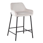 Black Fixed-Height Upholstered Counter Stool - Set of 2