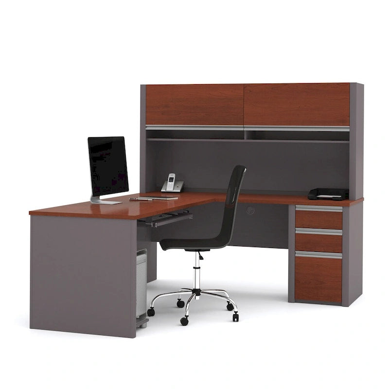 Connexion 72W L-Shaped Desk with Hutch and Pedestal