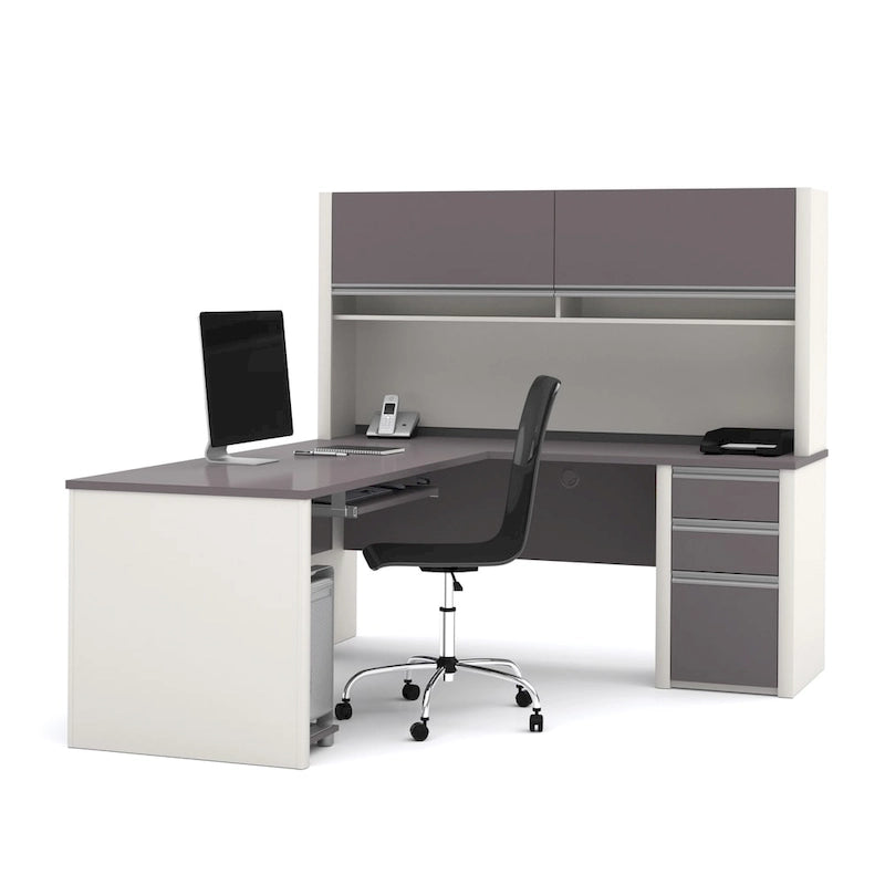  Connexion 72W L-Shaped Desk with Hutch and Pedestal