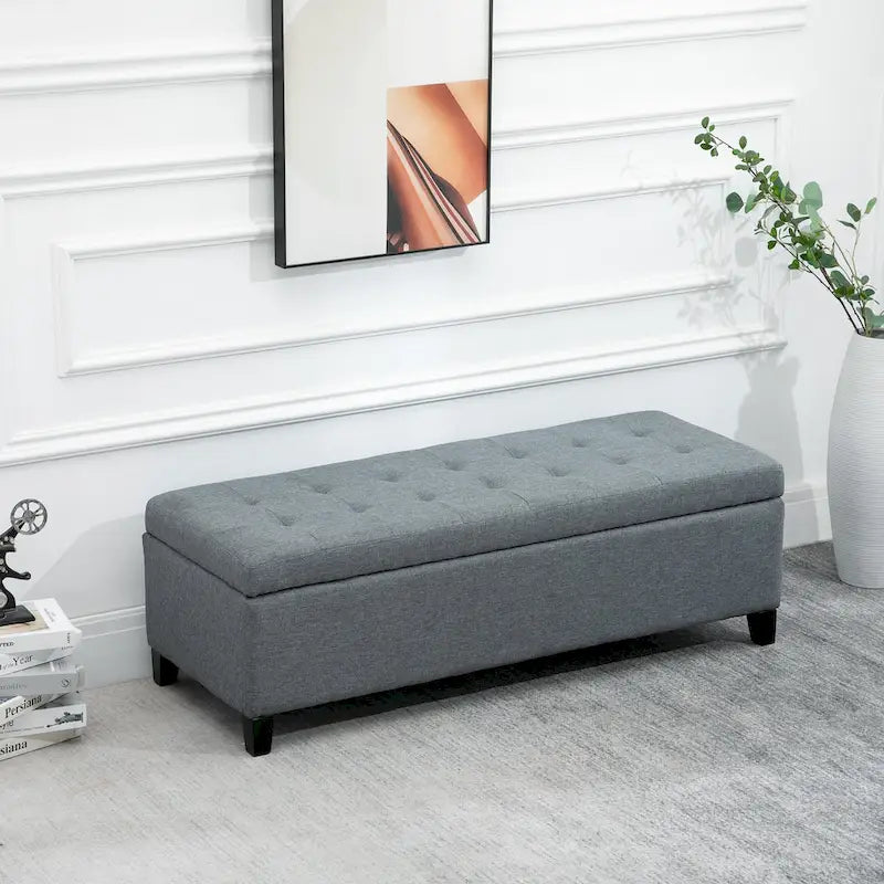  Holmden 51-inch Fabric Tufted Storage Ottoman Bench