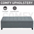 Holmden 49-inch Fabric Tufted Storage Ottoman Bench