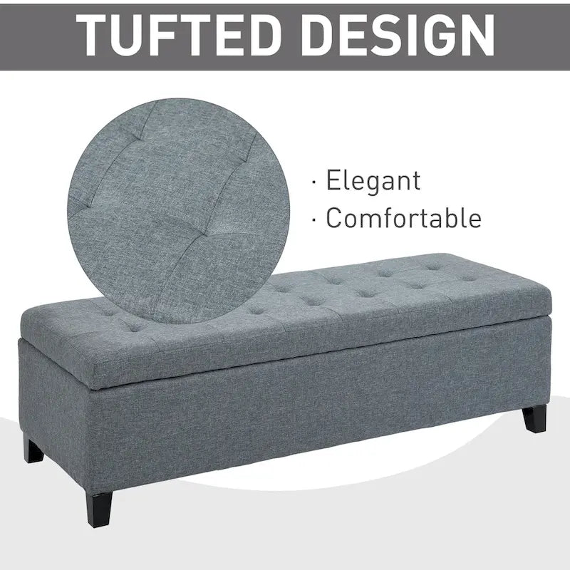 Holmden 49-inch Fabric Tufted Storage Ottoman Bench