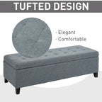 Holmden 49-inch Fabric Tufted Storage Ottoman Bench