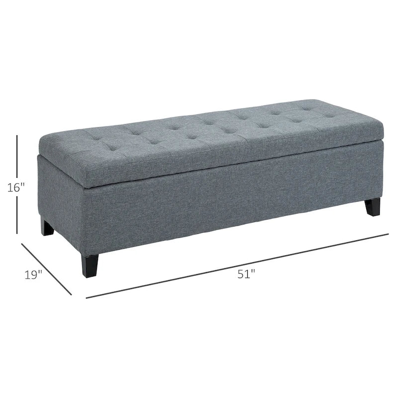 Holmden 49-inch Fabric Tufted Storage Ottoman Bench