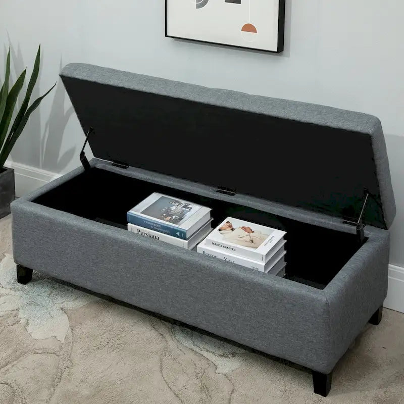 Holmden 49-inch Fabric Tufted Storage Ottoman Bench