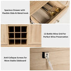 Transitional Buffet Server Sideboard with Wine Storage - 45.5 x 16 x 31.5 (L x W x H)