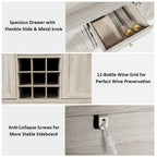 Transitional Buffet Server Sideboard with Wine Storage - 45.5 x 16 x 31.5 (L x W x H)