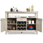Transitional Buffet Server Sideboard with Wine Storage - 45.5 x 16 x 31.5 (L x W x H)