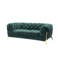   Transitional Emerald Green Fabric Loveseat