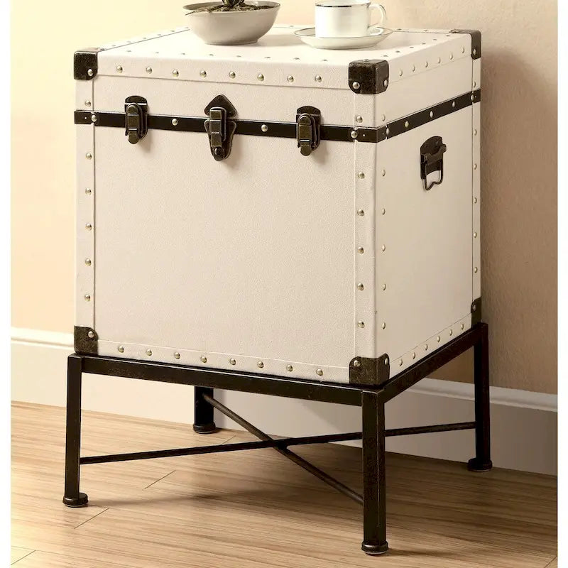  Trunk Style Accent StorageTable with Metal Frame