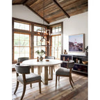 Hardwood Dining Chairs with Faux Leather Upholstery