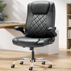 Executive PU Leather Swivel Office Chair with Flip-Up Arms
