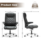 Executive PU Leather Swivel Office Chair with Flip-Up Arms