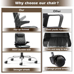 Executive PU Leather Swivel Office Chair with Flip-Up Arms