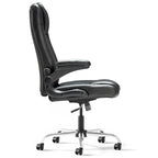 Executive PU Leather Swivel Office Chair with Flip-Up Arms