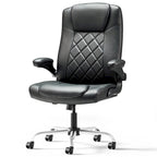 Executive PU Leather Swivel Office Chair with Flip-Up Arms