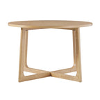 Round Solid Wood Dining Table With Geometric Legs