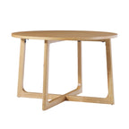 Round Solid Wood Dining Table With Geometric Legs