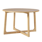 Round Solid Wood Dining Table With Geometric Legs