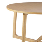 Round Solid Wood Dining Table With Geometric Legs