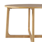 Round Solid Wood Dining Table With Geometric Legs